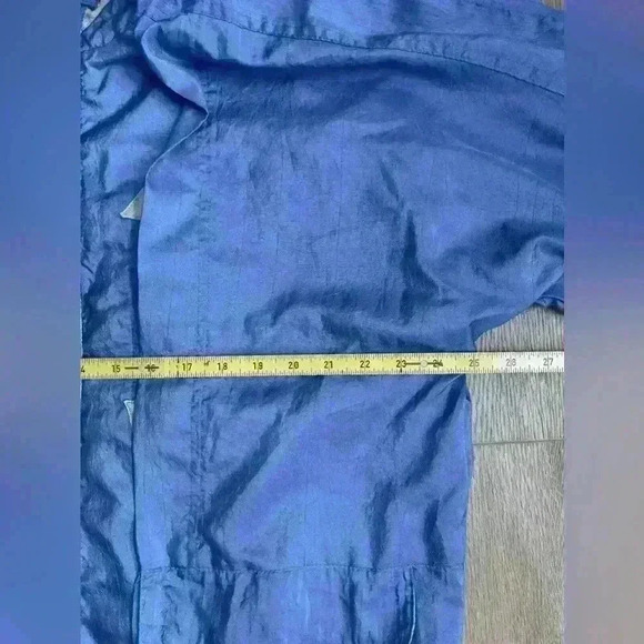 Vintage 90s Current Seen Womens Jacket Windbreaker Blue Button Up M (Runs Large) - Picture 10 of 13